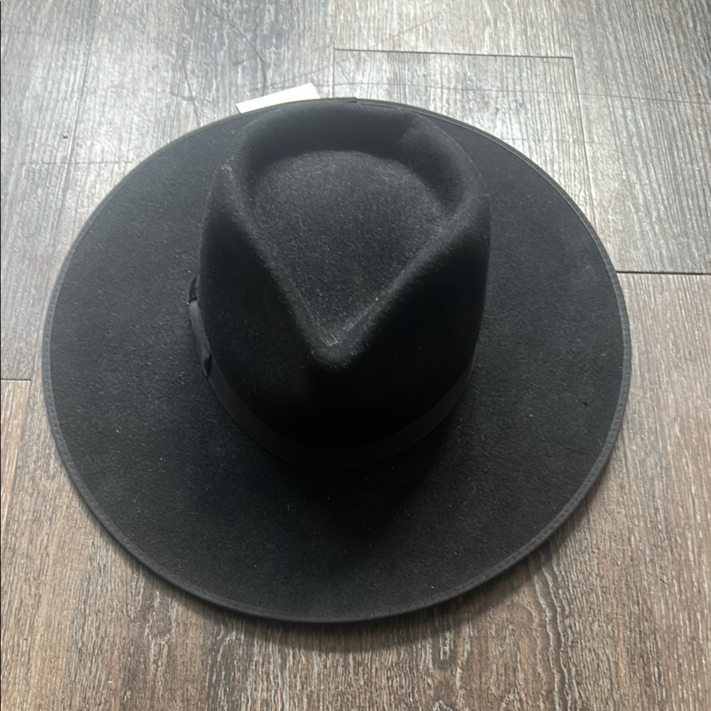 Lack Of Color Black Wide Brim Wool Fedora